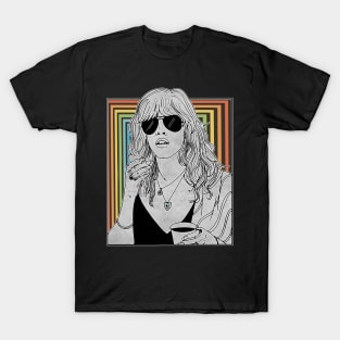 Stevie Nicks - retro Vintage Styled rainbow T-Shirt